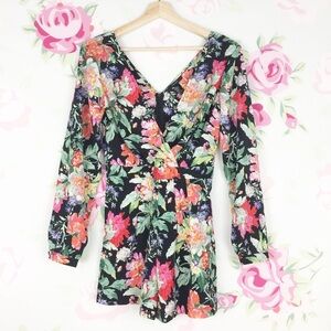 NEW Forever 21 Black Floral Romper S